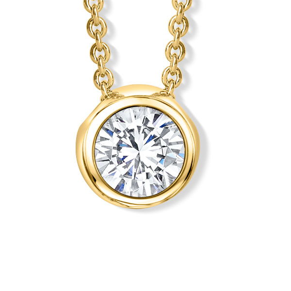 Crystalp Rhodium Plated Necklace with 12mm Crystal Solitaire Pendant Length 42cm + 5cm - Image 2