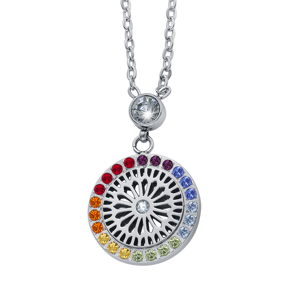 Crystalp Stainless Steel Necklace with  15mm Chakra Balance Pendant - Image 2