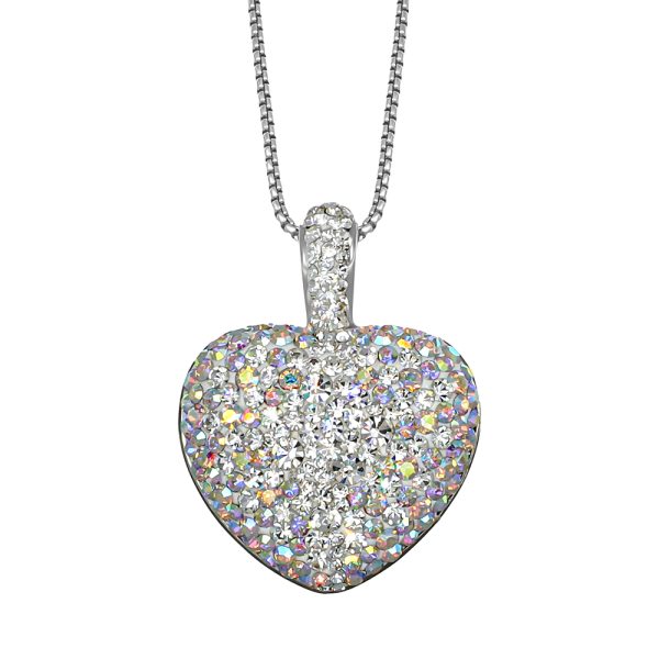 Crystalp Stainless Steel Necklace with 38mm Tender Heart Pendant
