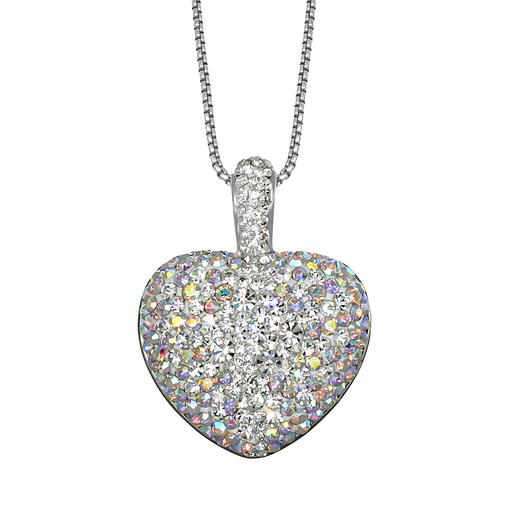 Crystalp Stainless Steel Necklace with 38mm Tender Heart Pendant